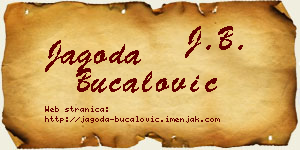 Jagoda Bucalović vizit kartica